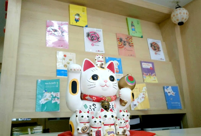 Waraku decorative display inside the school